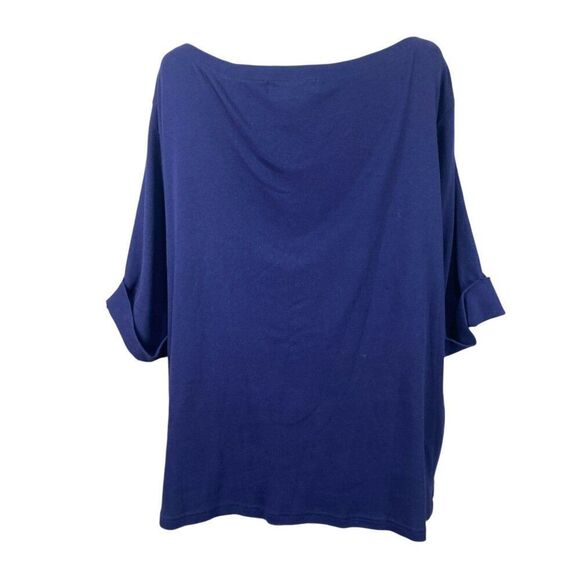 Lauren Ralph Lauren Navy Blue Tee Plus Size 3XL - Picture 4 of 6